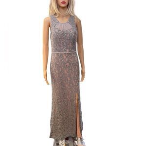 CITY STUDIO long maxi evening dress with lace with sequin detailing. Sz 9